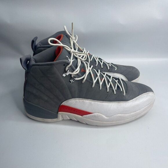 2012 Nike Air Jordan 12 Retro Cool Grey‎ Orange Size 14 130690-012 - Picture 1 of 9